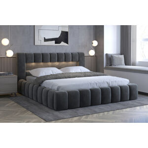 Čalouněná postel LAMICA 140 cm kovový rošt Barva: Monolith 85