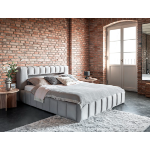 Čalouněná postel LAMICA 140 cm dřevěný rošt Barva: Monolith 84