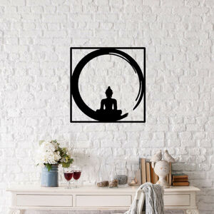 Nástěnná dekorace kov BUDDHA 50 x 50 cm
