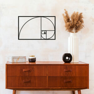 Nástěnná dekorace kov GEOMETRICKÁ SPIRÁLA 53 x 35 cm