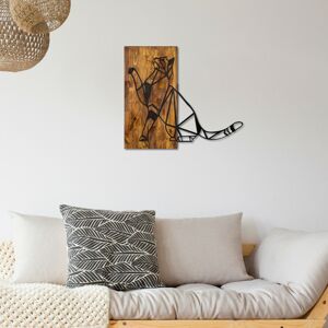 Nástěnná dekorace dřevo HRAVÁ KOČKA 65 x 58 cm