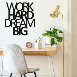 Nástěnná dekorace kov WORK HARD DREAM BIG 65 x 70 cm