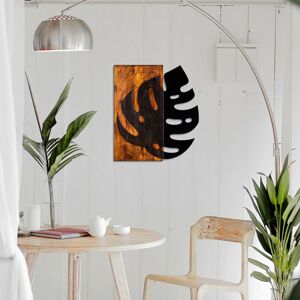 Nástěnná dekorace dřevo MONSTERA 52 x 58 cm