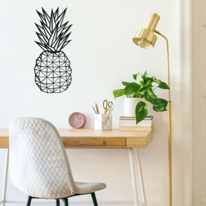 Nástěnná dekorace kov ANANAS černá 22 x 55 cm