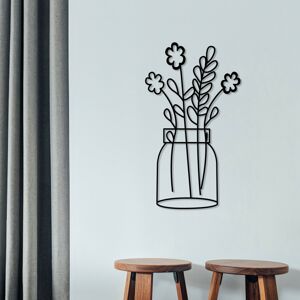 Nástěnná dekorace kov KVĚTY VE VÁZE 40 x 70 cm