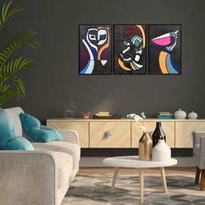 Nástěnná dekorace dřevo PTÁCI 39 x 59 cm (3 kusy)
