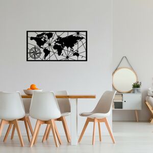 Nástěnná dekorace kov MAPA SVĚTA 80 x 40 cm