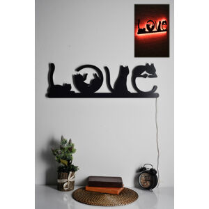 Dekorativní LED osvětlení červené LOVE kočky