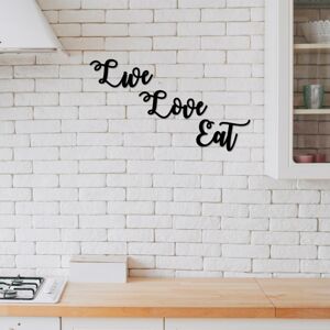 Nástěnná dekorace dřevo LIVE LOVE EAT 85 x 48 cm