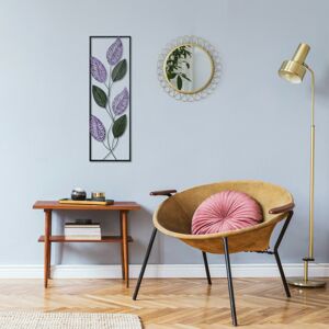 Nástěnná dekorace kov LISTY NA VĚTVIČCE 32 x 90 cm