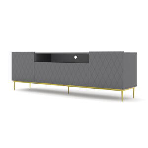 TV stolek Diuna 193 cm, grafit mat + zlatá