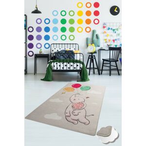 Dětský koberec(100 x 160 cm) BALLOONS hnědý – slon s balónky