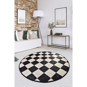 Kulatý koberec (140 cm) DAMA šachovnice