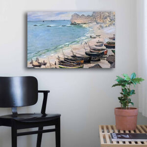 Obraz na plátně Claude Monet – Lodě na pláži v Etretat