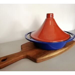 Litinový hrnec tajine 27cm, s keramickou pokličkou - modrý