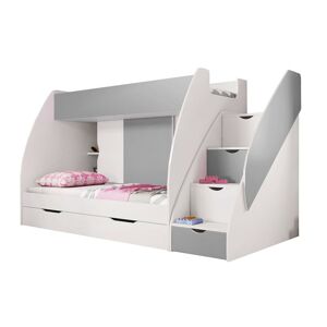 Dětská patrová postel MARCY Provedení: Bílá/růžová