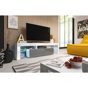 Televizní stolek TORO 158 Barva nábytku: Bílo/šedý lesk