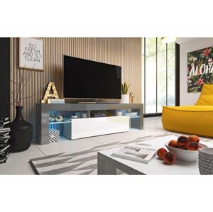 Televizní stolek TORO 158 Barva nábytku: Šedo/bílý lesk