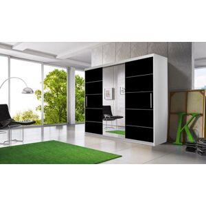 Šatní skříň ALBA Barva nábytku: Bílo/černá
