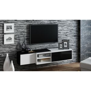 Závěsný televizní stolek SIGMA 1 Provedení: Černo/bílý lesk