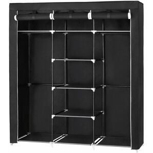 Šatní skříň, látková, černá, 150x175 cm
