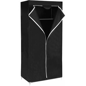 Šatní skříň, látková, černá, 75x160 cm