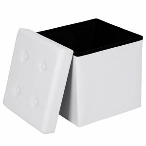 Úložný sedací box čalouněný skládací 38 cm bílý