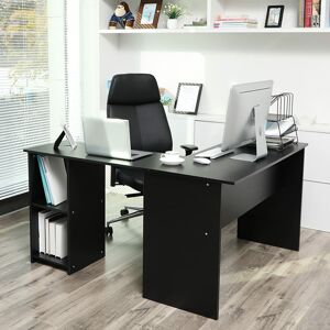 Rohový PC stůl černý 140x120 cm