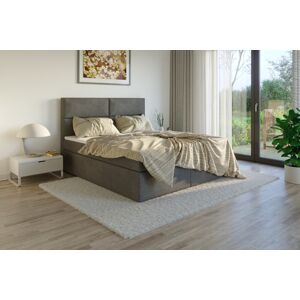 Čalouněná postel DATO Boxsprings, tmavě šedá látka Rozměr: 160 x 200 cm