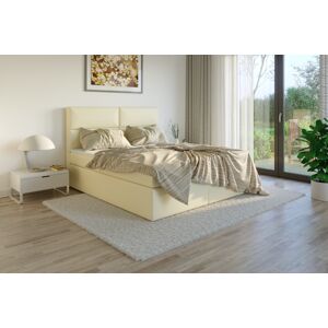 Čalouněná postel DATO Boxsprings, krémová ekokůže Rozměr: 180 x 200 cm