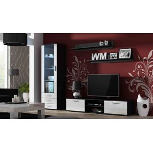 Obývací stěna SOHO 1 Barva: černá/bílá, Délka TV stolku: 180cm