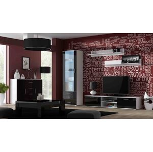 Obývací stěna SOHO 2 Barva: bílá/černá, Délka TV stolku: 180cm