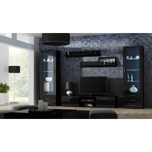 Obývací stěna SOHO 4 Barva: černá, Délka TV stolku: 180cm