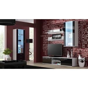 Obývací stěna SOHO 6 Barva: bílá/černá, Délka TV stolku: 140cm