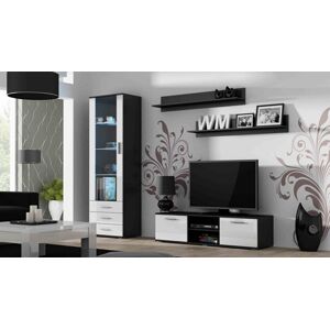 Obývací stěna SOHO 7 Barva: černá/bílá, Délka TV stolku: 140cm