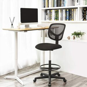 Kancelářská židle vysoká s podnožkou černá