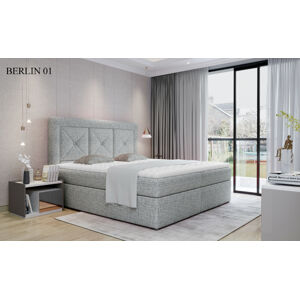 Čalouněná postel IDRIS Boxsprings 140 x 200 cm Provedení: Berlin 01