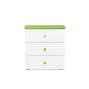Komoda PABIS 3 zásuvky bílá zelená 83 x 87 x 50 cm