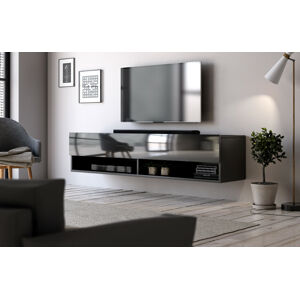 Televizní stolek DERBY 140 černý mat/černý lesk