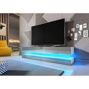 Televizní stolek FLY bílý/šedý s LED osvětlením