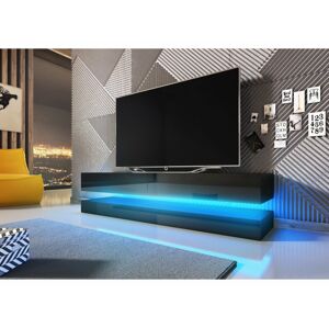 Televizní stolek FLY černý mat / černý lesk s LED osvětlením