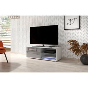 Televizní stolek MOON 100 cm bílý/šedý lesk