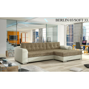 Rohová sedací souprava CONFORTI , pravé provedení Provedení: Berlin 03 cappucino + Soft 033 beige