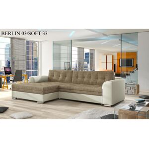 Rohová sedací souprava CONFORTI , levé provedení Provedení: Berlin 03 cappucino + Soft 033 beige