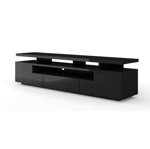 Televizní stolek EVA 195 cm černý mat, černý lesk