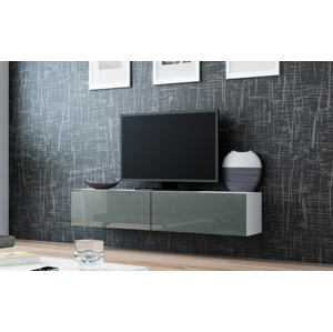 Televizní stolek Vigo 140 bílo/šedý lesk - akce