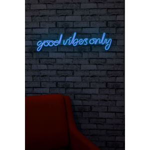 Nástěnná dekorace s led osvětlením GOOD VIBES ONLY modrá 79 cm