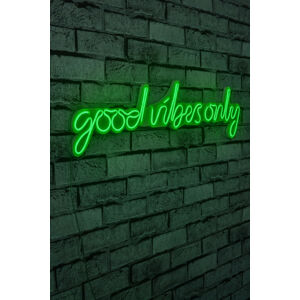 Nástěnný nápis GOOD VIBES ONLY s led osvětlením zelená