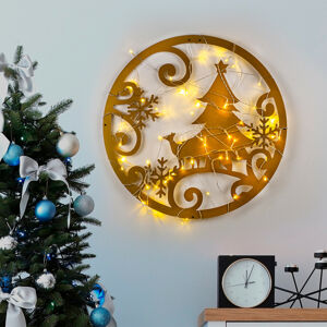 Nástěnná kovová dekorace SANĚ s led osvětlením 60 cm