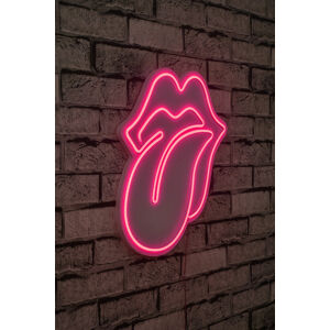 Nástěnná dekorace THE ROLLING STONES 36 cm s led osvětlením růžová